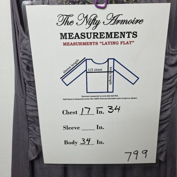 Charming Charlie Beaded Strapless Dress Gray Empire Waist L Casual Made in USA - Picture 3 of 8